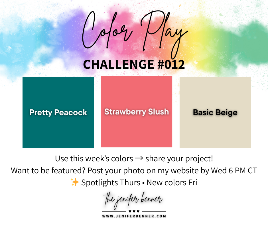 Pretty Peacock, Strawberry Slush & Basic Beige | Color Play #12