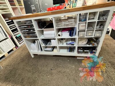 This is my workstation - this is what I keep at arm reach.
this is 2 set of 2x4 on stand back to back and using LAGKAPTEN tabletop. I also use heavy duty contact paper on the top.