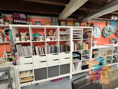 This is my Office section
Ikea 4x4 and 2x4 on stand.