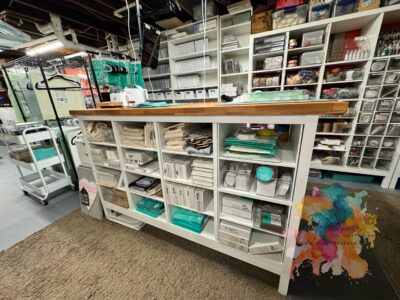 Retired Chalk Couture Inventory.
Ikea 2x4 on stand using LAGKAPTEN tabletop (23.5x63.5)