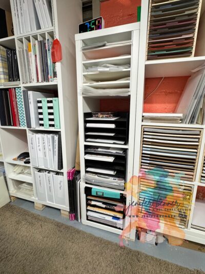 this is kinda a random section - the top 4 shelves are the stencils while rest is :shrug:
Ikea 1x4 (I'm waiting on customized stand for this as well)